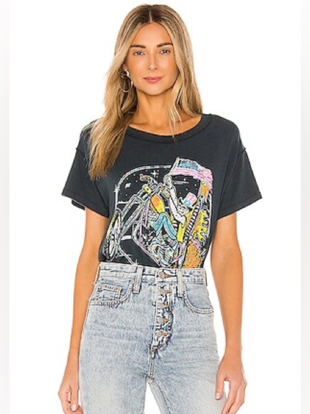 DAYDREAMER KEEP ON ROLLING REVERSE GIRLFRIEND TEE in VINTAGE BLACK | SMALL